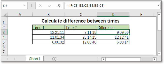 doc calculează diferența dintre timpul 5