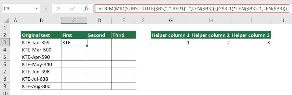 excel split cells by delimter