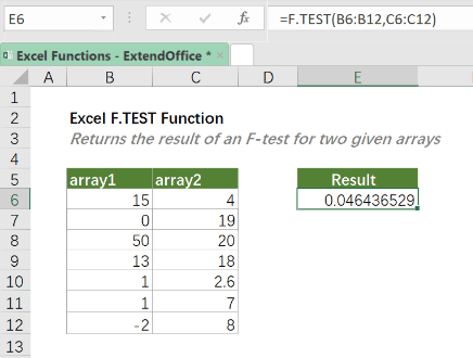 f.test fonksiyonu 2