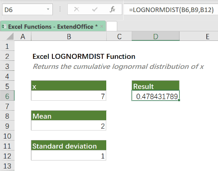 lognormdist 函數 2