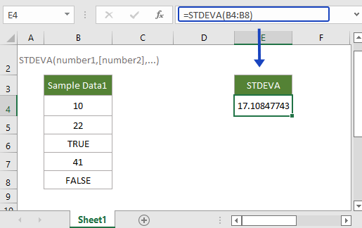 doc fonction stdev 1