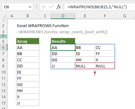 função de wraprows doc 1