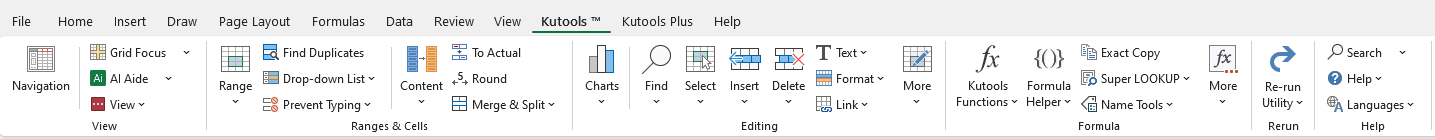 Kutools tab