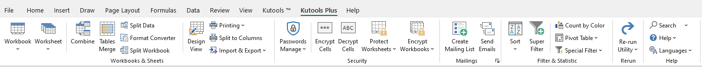 Kutools Plus tab