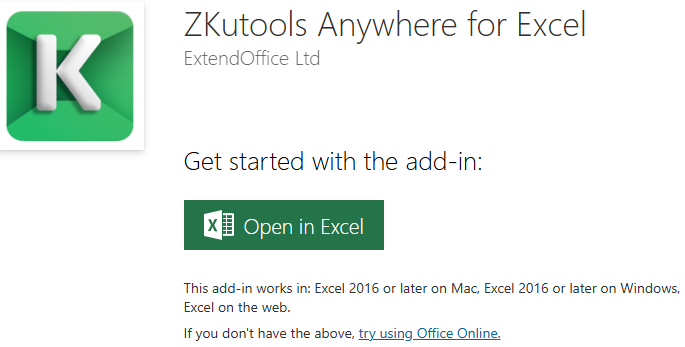 Open in Excel