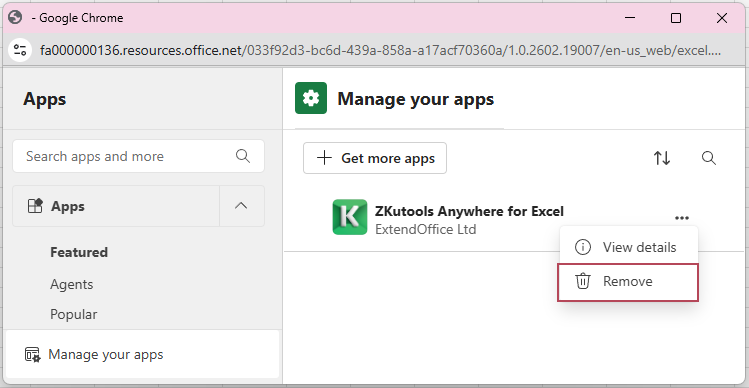 Remove from Excel or Word