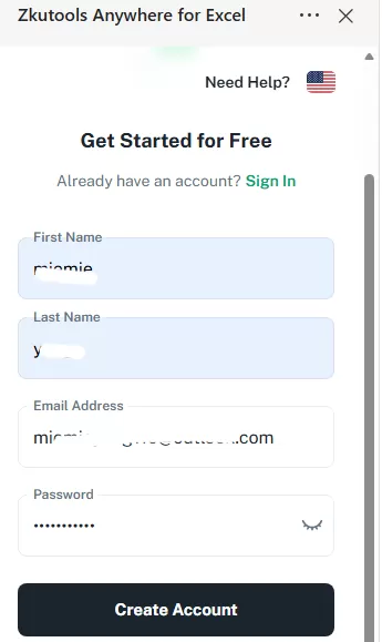 Click Create Account