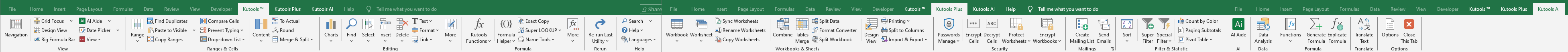 Kutools for Excel szalag