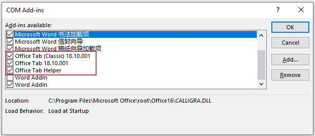Tick Office Tab