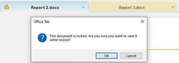 Office Tab Warning dialog