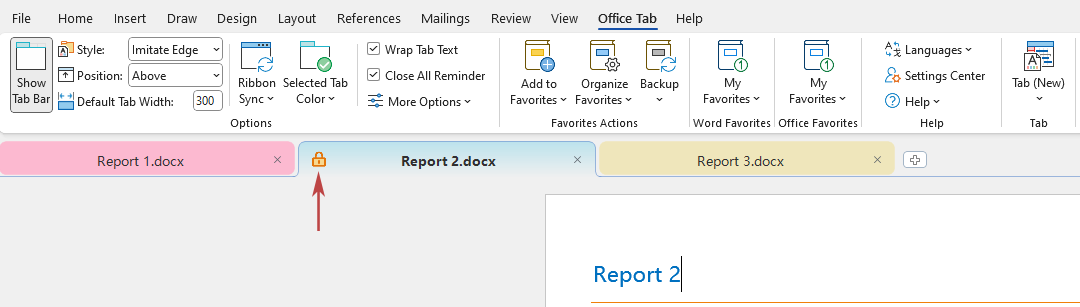 A small lock icon appears on the tab