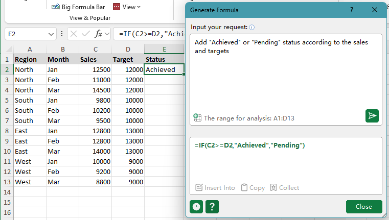 Kutools Generate Formula