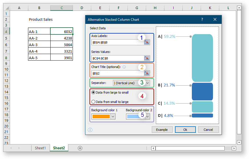 tiro gráfico alternativo de colunas empilhadas 1