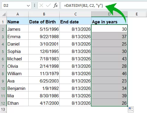  Calculate Age in Complete Years