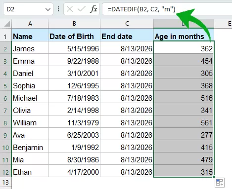  Calculate Age in Complete Months