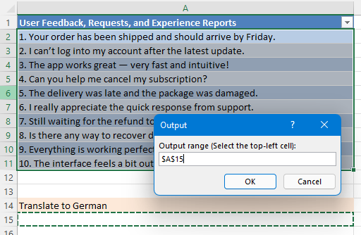 choose a destination cell