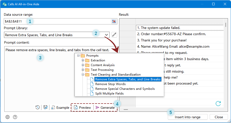 how to use the preset ai rule to translate