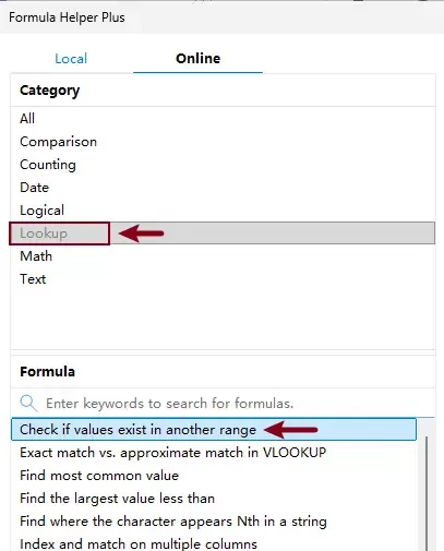 a screenshot showing how to find the formula