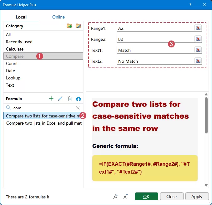 specify the settings in the dialog box
