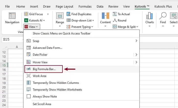 enable the big formula bar feature