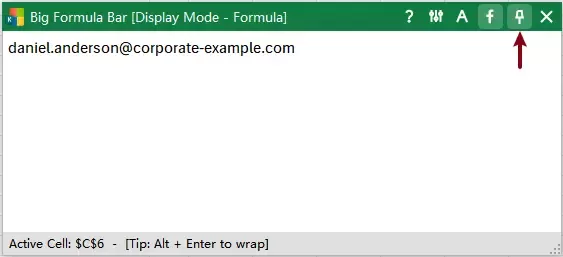 the display formula icon is turned on