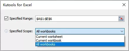 specify the range and select scope