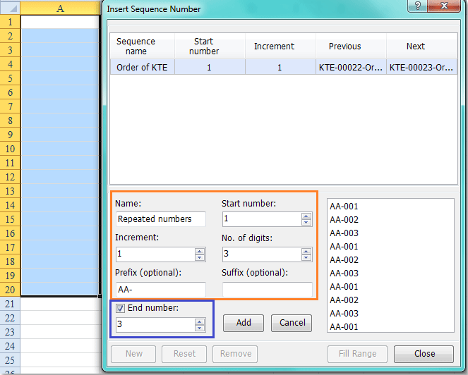 Quickly Create And Insert Unique Sequential Numbers In Excel