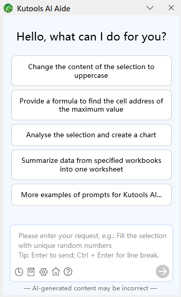 Kutools AI Aide pane
