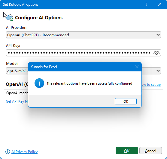 API key has been set successfully