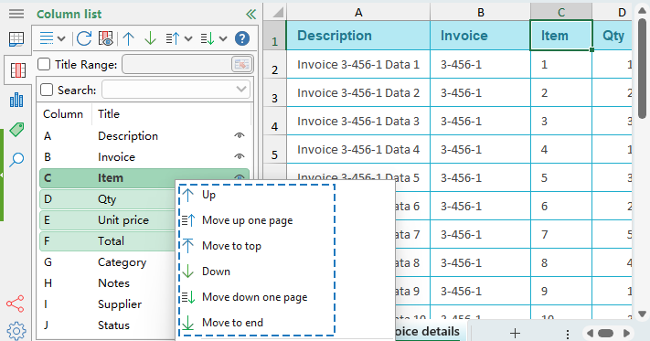 reorder column positions
