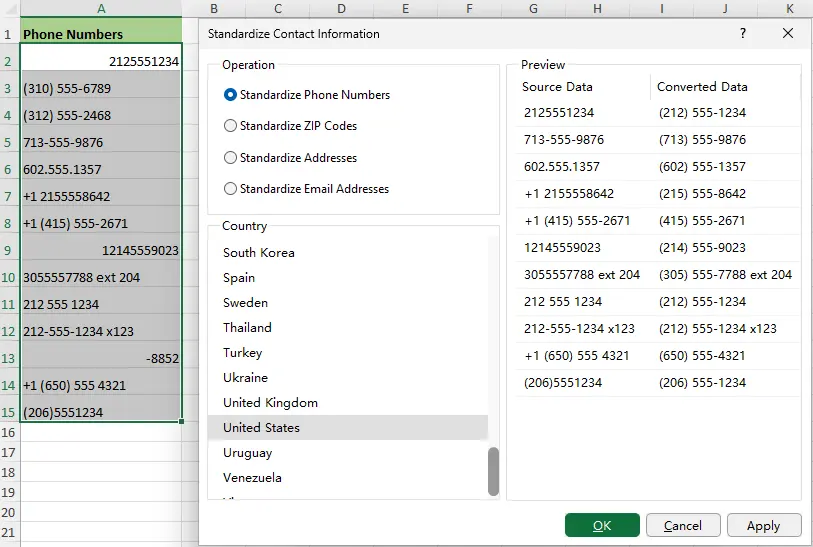 Standardize Contact Information