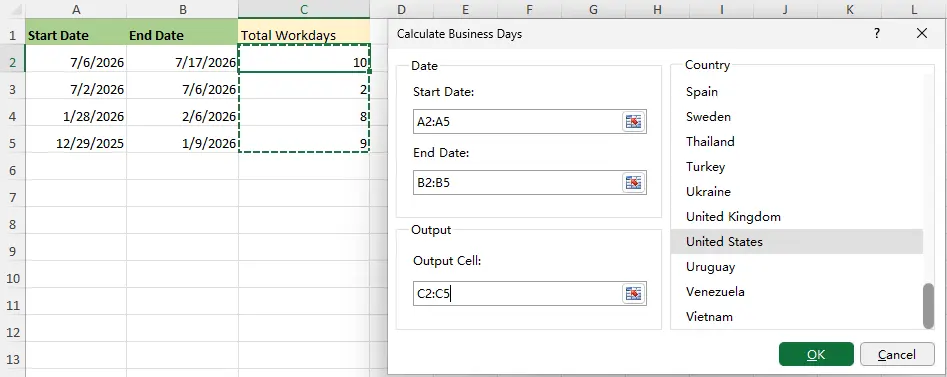 Workday Calculator