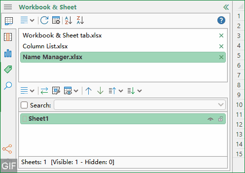 Sort open workbooks