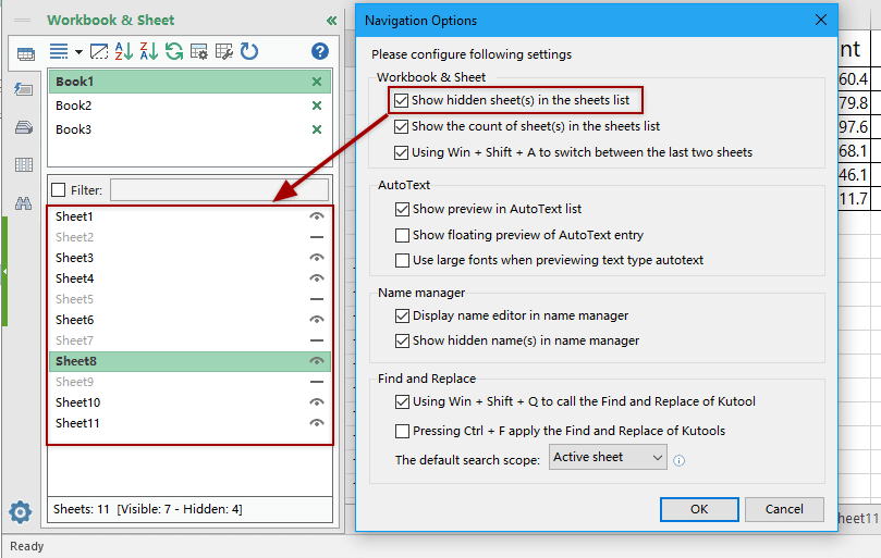 Navigation Pane List Sheets, Workbooks, Columns and Names in Excel
