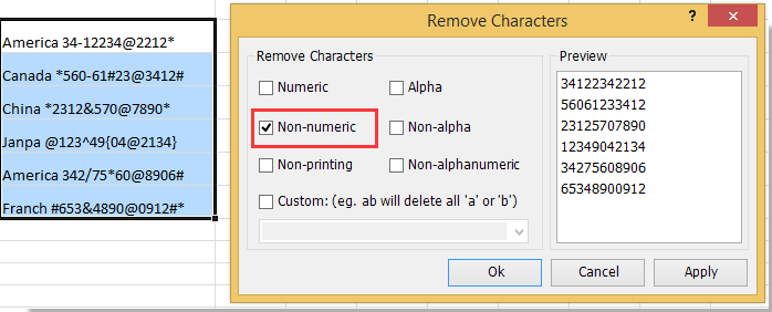 Quickly Remove Numeric Alphabetic Non printable Or Alphanumeric 