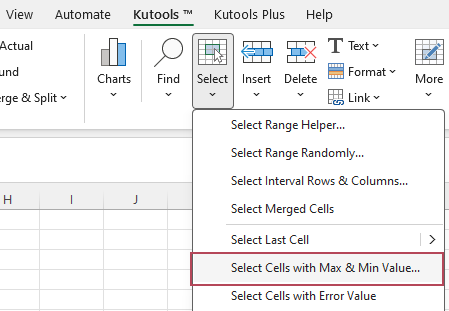 Select Cells with Max & Min Value