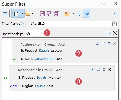 configure the criteria