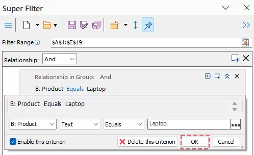 click OK to confirm