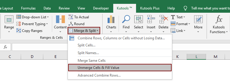 kutools excel merge cells