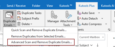launch the dvanced scan and remove duplicate emails feature