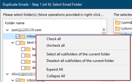 right click menu for quick folder selction