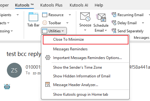 shot select close to minimize feature in the ribbon