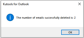 Confirmation dialog showing deleted items
