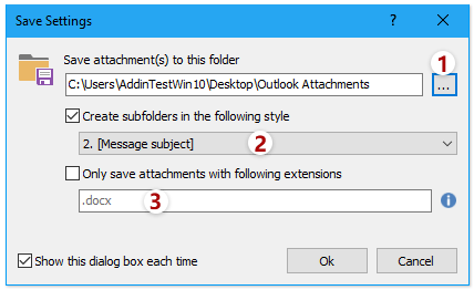 Quickly save all attachments from multiple or all emails in Outlook