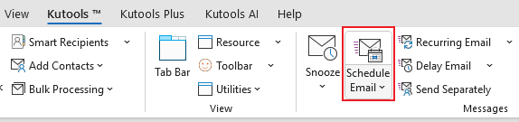 shot of the Scheduled Email button