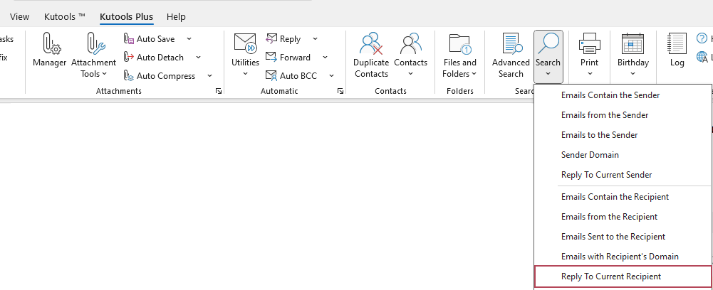 shot search reply to current recipient 1