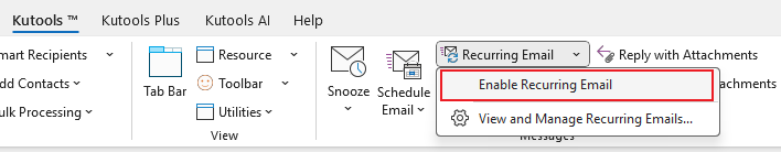 click Enable Recurring Email to enable the feature