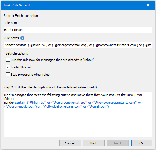 Easily block multiple sender domains at once in Outlook