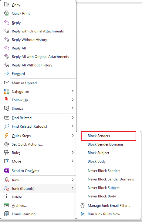 block senders from right click menu