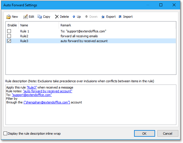 Automatically forward all or certain emails when receiving in Outlook
